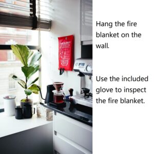 Fire Blanket For Home XXL- 79 x 79 Fire Blankets Emergency For People Fire Retardant Blanket Fire Shelter Large Suppression Fiberglass Kitchen Home Restaurant House Fire Proof Survival Safety Reusable