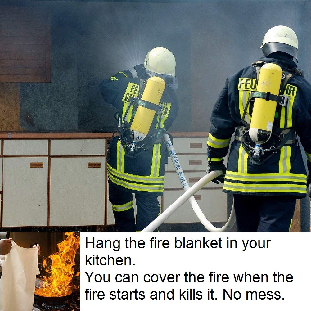 Fire Blanket For Home XXL- 79 x 79 Fire Blankets Emergency For People Fire Retardant Blanket Fire Shelter Large Suppression Fiberglass Kitchen Home Restaurant House Fire Proof Survival Safety Reusable