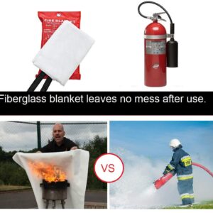 Fire Blanket For Home XXL- 79 x 79 Fire Blankets Emergency For People Fire Retardant Blanket Fire Shelter Large Suppression Fiberglass Kitchen Home Restaurant House Fire Proof Survival Safety Reusable