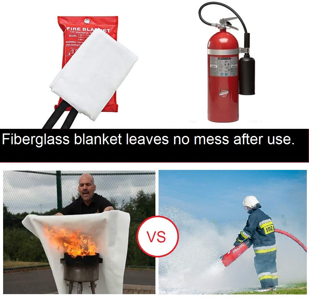 Fire Blanket For Home XXL- 79 x 79 Fire Blankets Emergency For People Fire Retardant Blanket Fire Shelter Large Suppression Fiberglass Kitchen Home Restaurant House Fire Proof Survival Safety Reusable