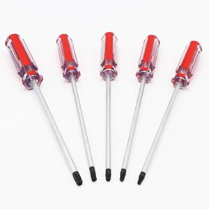 T15 T20 T25 T27 T30 Torx Screwdriver Set, 6inch Magnetic Torx Driver Star Bit Screwdrivers for Computer Repairing, Automobile Tools and Home Appliances,5-Piece