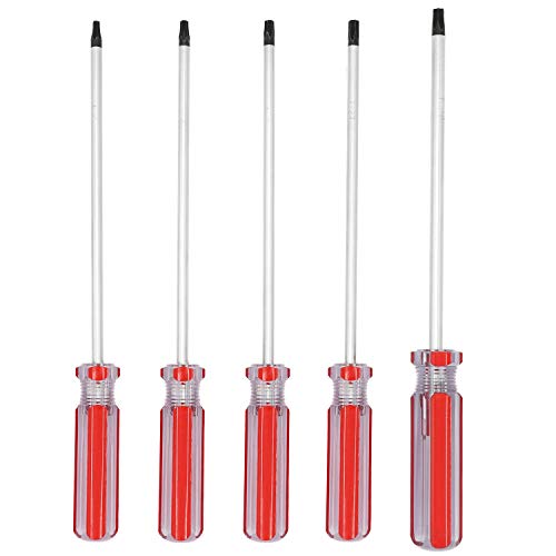 T15 T20 T25 T27 T30 Torx Screwdriver Set, 6inch Magnetic Torx Driver Star Bit Screwdrivers for Computer Repairing, Automobile Tools and Home Appliances,5-Piece