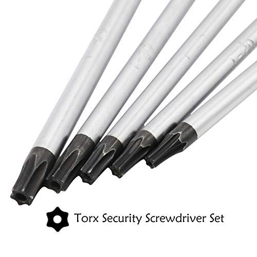 T15 T20 T25 T27 T30 Torx Screwdriver Set, 6inch Magnetic Torx Driver Star Bit Screwdrivers for Computer Repairing, Automobile Tools and Home Appliances,5-Piece