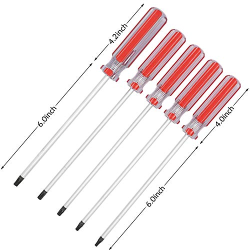 T15 T20 T25 T27 T30 Torx Screwdriver Set, 6inch Magnetic Torx Driver Star Bit Screwdrivers for Computer Repairing, Automobile Tools and Home Appliances,5-Piece