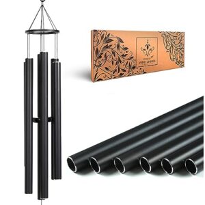 vanquer large wind chimes for outside deep tone - 48'' personalized wind chimes memorial, wind chimes outdoor clearance, memorial wind chimes, sympathy gifts, garden patio yard and home décor