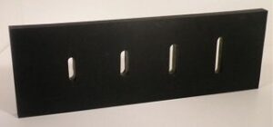 heavy duty rubber cutting edge 1-1/2" thick x 8" wide x 7'-6" long punched 12" centers slots. snow plow rubber