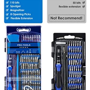 STREBITO Precision Screwdriver Sets 124 in 1 Magnetic Repair Kit with 110 Bits Electronics Tool Kit for Computer, PC, iPhone, Laptop, Cell Phone, MacBook, PS4, Nintendo, Xbox, Game Controller(Blue)