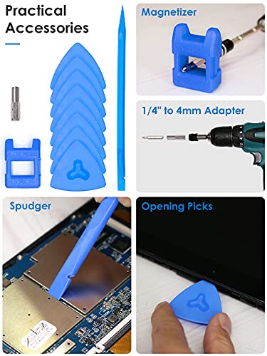 STREBITO Precision Screwdriver Sets 124 in 1 Magnetic Repair Kit with 110 Bits Electronics Tool Kit for Computer, PC, iPhone, Laptop, Cell Phone, MacBook, PS4, Nintendo, Xbox, Game Controller(Blue)