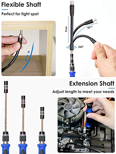 STREBITO Precision Screwdriver Sets 124 in 1 Magnetic Repair Kit with 110 Bits Electronics Tool Kit for Computer, PC, iPhone, Laptop, Cell Phone, MacBook, PS4, Nintendo, Xbox, Game Controller(Blue)