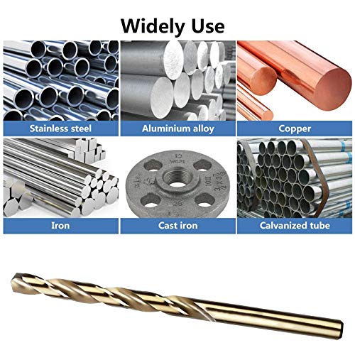 Metric 1.7mm Diameter Twist Drill Bits M35 HSS Straight Shank Cobalt Drill Bit Set HSS Champagne (10 Pcs)