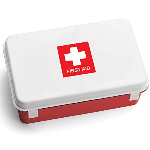 First Aid Sticker, First Aid Decal, Emergency 4 x 4 Inches, First Aid Sticker for Box, Emergency First Aid Kit Signs Stickers, Water Resistance, First Aid Sign, Indoor & Outdoor (4-PK)