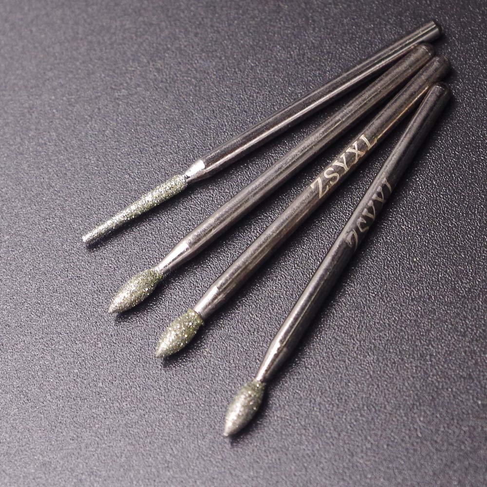 Wolfride 30Pcs Diamond Burr Set Diamond Drill Bit for Gemstone, Sea Shell, Glass, Ceramic, Metal