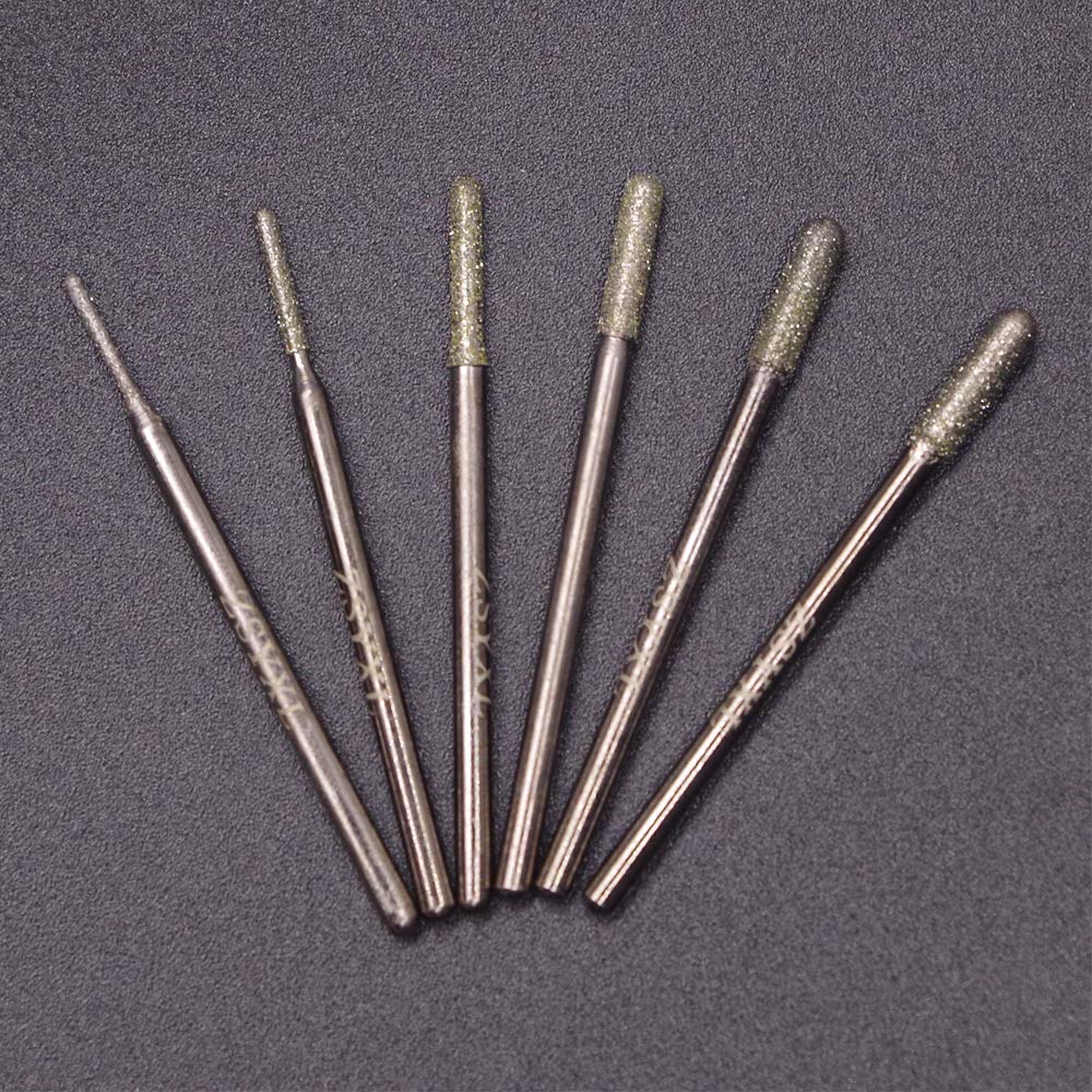 Wolfride 30Pcs Diamond Burr Set Diamond Drill Bit for Gemstone, Sea Shell, Glass, Ceramic, Metal