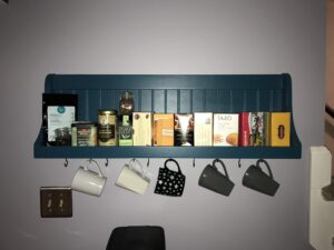 mug rack coffee bar, container storage and display