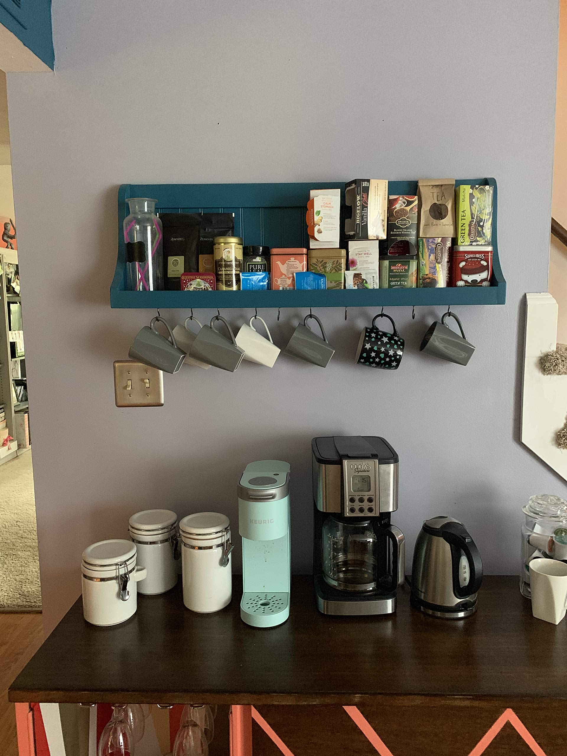 Mug Rack Coffee Bar, Container Storage and DIsplay