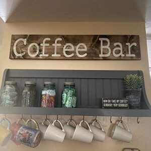 Mug Rack Coffee Bar, Container Storage and DIsplay