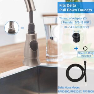 Kitchen Faucet Pull Down Spray Head, Faucet Sprayer Replacement for MOEN DELTA Kitchen Sink Pull-Down Faucet, Brushed Nickel - Upgraded Ver.