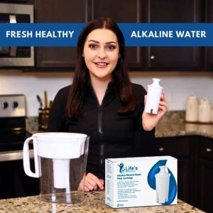 Life Ionizer - Alkaline Brita Water Filter Replacement - Brita Pitchers Compatible Alkaline Water Pitcher Replacement Filter - Enhances Taste and pH Level of Brita Pitcher Water - Pack of 3