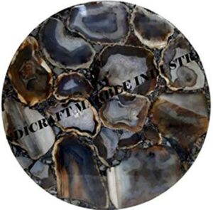 natural grey agate stone round 30" x 30" inch coffee & centre table top, natural grey agate stone round dining table top,grey agate stone meeting room table top, piece of conversation, family heirloom