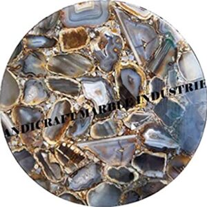 Natural Agate Stone Round 39" x 39" Inch Dining Table Top, Natural Agate Round Coffee Table Top, Natural Agate Stone Round Centre Table Top, Grey Agate Geode, Piece Of Conversation, Family HeirLoom