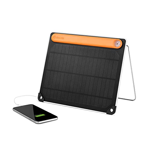 BioLite, SolarPanel 5+, Ultraslim 5-Watt Solar Panel with 3,200 mAh Battery, 13.76 oz, 10.12 x 8.19 x 0.94