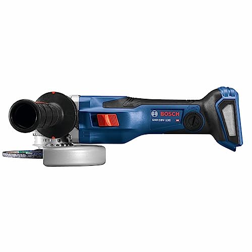 BOSCH GWX18V-13CN PROFACTOR™ 18V X-LOCK Connected-Ready 5 – 6 In. Angle Grinder with Slide Switch (Bare Tool), Black,grey,blue