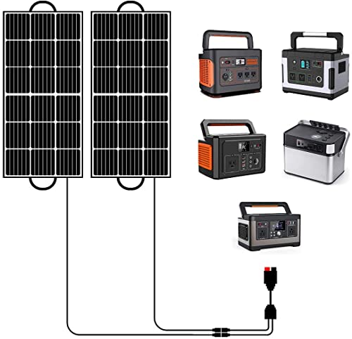 Solar Connectors DC Y Splitter Cable, Flashfish 1 Male Anderson to Dual Female 5.5mm x 2.1mm DC Power Extension Wire (Total 200W Max)