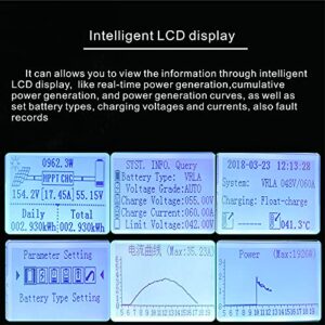 Sunnysky MPPT Solar Charge Controller 30 amp 12V 24V Auto&Smart Solar Panel Regulator Max 100V PVinput 840Watt Power with Intelligent LCD Display for Lead-Acid Gel Lithium Battery