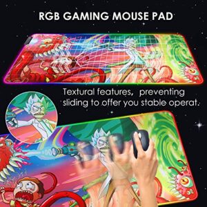 Envysun RGB Mouse Pad LED Light Gaming Mouse Pad with Rubber Base Colorful Computer Carpet Desk Mat for PC Laptop (31.5 11.8 inch) (80x30 rggun)