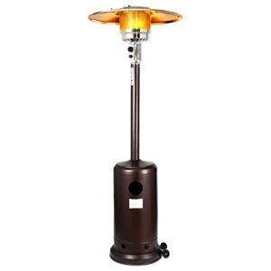 cottoncolors propane patio heater 48,000btu premium outdoor with wheel, hammered bronze for outdoor portable