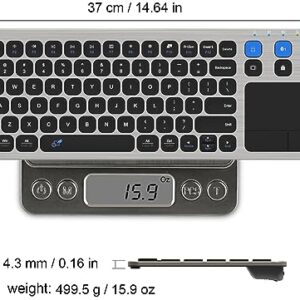 Arteck Universal 2.4G Wireless and Bluetooth Touch TV Keyboard Multi-Device with Easy Media Control and Build-in Touchpad Keyboard for Smart TV, TV Box, TV-Connected Computer, Mac, HTPC