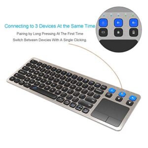 Arteck Universal 2.4G Wireless and Bluetooth Touch TV Keyboard Multi-Device with Easy Media Control and Build-in Touchpad Keyboard for Smart TV, TV Box, TV-Connected Computer, Mac, HTPC
