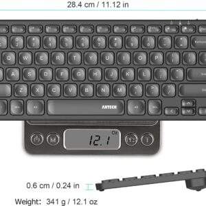 Arteck 2.4G Wireless Keyboard Ultra Slim and Compact Wireless Keyboard with Media Hotkeys for Computer/Desktop/PC/Laptop/Surface/Smart TV and Windows 10/8/ 7 Built-in Rechargeable Battery