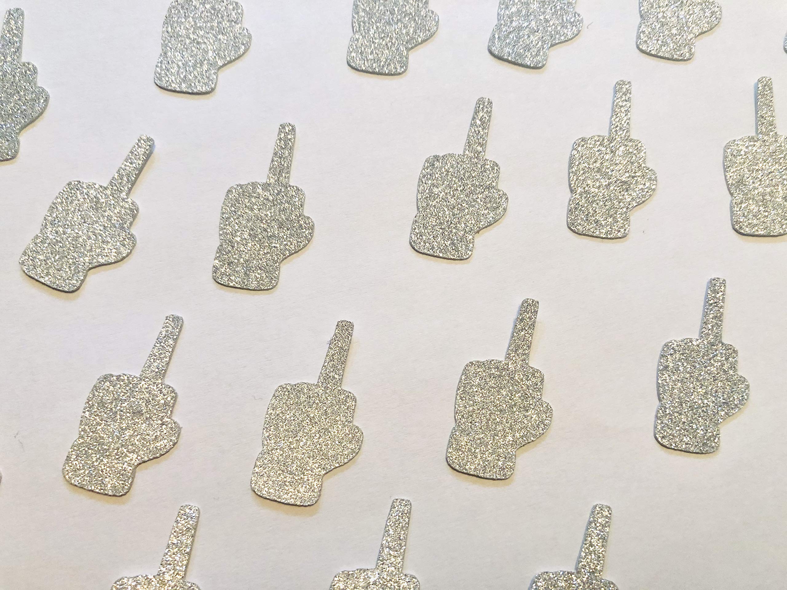 50 x Silver Middle finger Confetti | Divorce Party cake decorations | Breakup party decorations