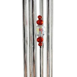 Cardinal Memorial Gift for Loss of Mother Personalized Wind Chimes Red and Diamond with Metal Through the Strongest of Storms Circle in Remembrance by Weathered Raindrop