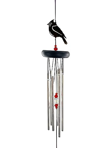 Cardinal Memorial Gift for Loss of Mother Personalized Wind Chimes Red and Diamond with Metal Through the Strongest of Storms Circle in Remembrance by Weathered Raindrop