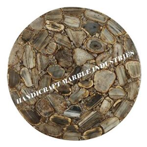 18" inch wild agate table, agate table, round agate table, brown agate table, agate side table top