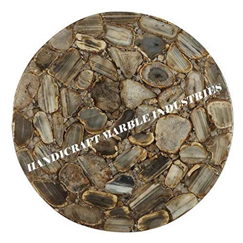 15" Inch Wild Agate Table, Agate Table, Round Agate Table, Brown Agate Table, Agate Side Table Top