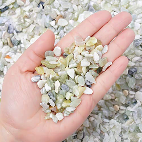 OUPENG Succulent and Cactus Bonsai DIY Rocks, Jade Bean Pebbles, Natural Decorative Polished Stones Vase Fillers Gravel for Plants，Terrarium, Fairy Gardening, Indoor Outdoor Decor Ornamental Stones.