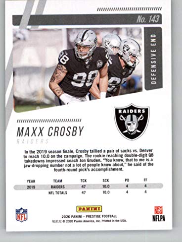 2020 Panini Prestige #143 Maxx Crosby Las Vegas Raiders Football NM-MT