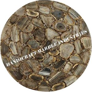 wild agate stone round 30" x 30" inch coffee table top, brown agate round centre table top, agate stone round dining table top, piece of conversation, family heirloom
