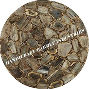 36" inch wild agate table, agate table, round agate table, brown agate table, agate side table top