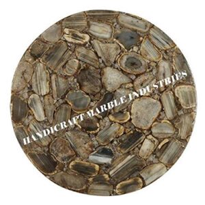 36" Inch Wild Agate Table, Agate Table, Round Agate Table, Brown Agate Table, Agate Side Table Top