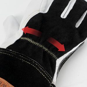 YESWELDER Premium Goatskin TIG Welding Gloves | Top Grain Leather | High Dexterity |True - Fit-XL