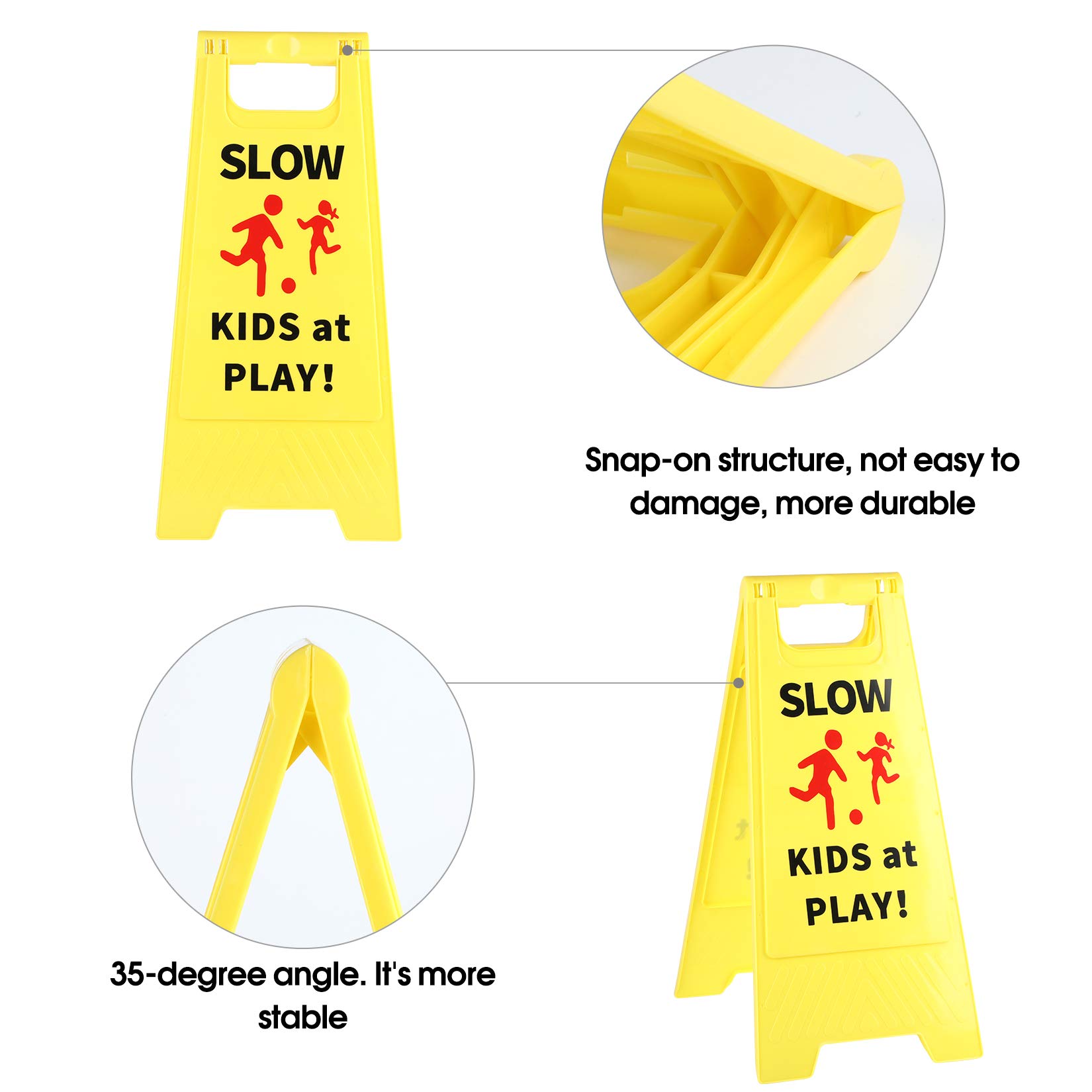 Slow Kids at Play Sign, Children at Play Safety Signs with Double-Sided Text and Graphics for Street Neighborhoods Schools Park Sidewalk Driveway (2-Pack Green)