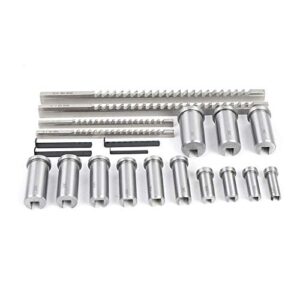 22Pcs Keyway Broach Sets, Industrial Tools for Lathe, Metric Size 4mm B1, 5mmB1, 6mm C, 8mmC Broaches, 13pcs Bushings and 5pcs Shims Metalworking Tool (22Pcs)