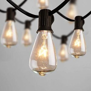 konictom 10ft outdoor string lights,black edison string lights with 11 clear edison bulbs (1 spare) ul listed,hanging lights for outside patio wedding garden porch backyard party deck yard