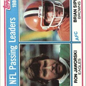 1981 Topps #1 Ron Jaworski/Brian Sipe 1980 Passing Leaders NFL Football Card NM-MT