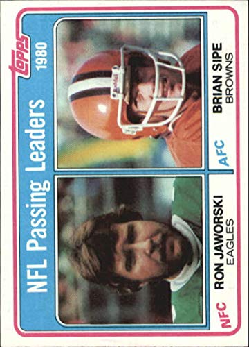 1981 Topps #1 Ron Jaworski/Brian Sipe 1980 Passing Leaders NFL Football Card NM-MT