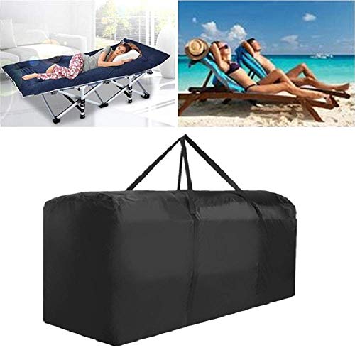 Patio Waterproof Extra Large Protective Zippered Outdoor Cushion Furniture Storage Bag with Handles, 68in L x 30in W x 20in H (1 Pack)